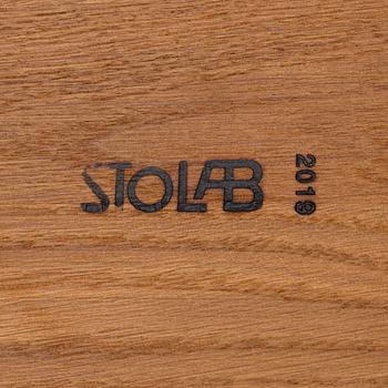 A set of five stained oak 'Miss Holly' chairs by Jonas Lindvall for Stolab, dated 2019.