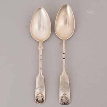 BESTICK, silver och nysilver 23 + 25 delar, "Musslan", finska stämplar, 1923-1955.