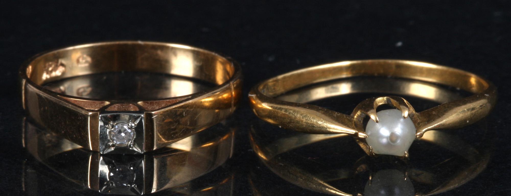 RINGAR, 6 st, 18K guld, tot vikt 14 gram.