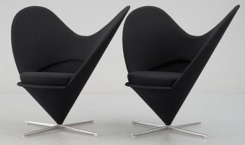 VERNER PANTON, "Heartshaped Cone Chair" ett par, Vitra.