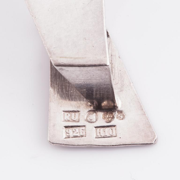 Rey Urban, a pair of sterling silver earrings,  Stockholm 1982.