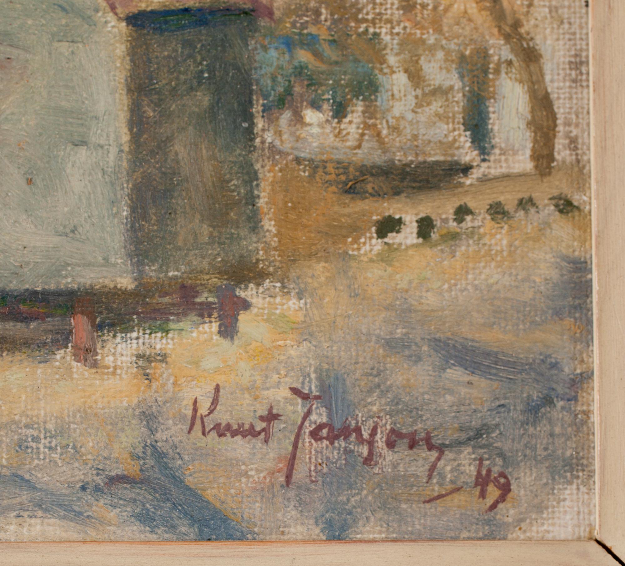 KNUT JANSON, olja på pannå. Sign och dat -49.