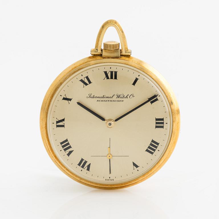 IWC, pocket watch, 18K chain, 43 mm.