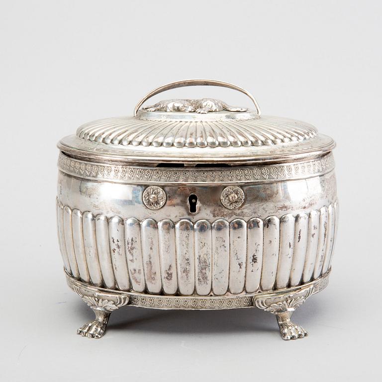A Swedish 19th century silver sugerbowl mark of G Folcker Stockholm 1828 weight 732 gr.