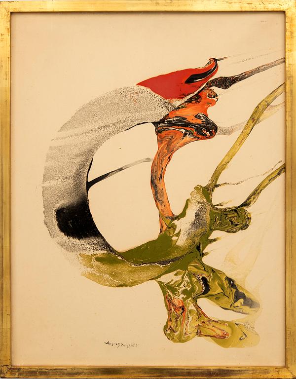 August Puig, olja på duk signerad och daterad 1959.