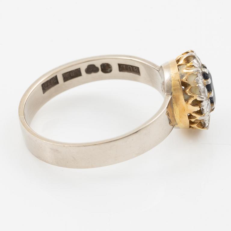 Bengt Liljedahl, ring 18K gold with a blue stone and eight-cut diamonds.