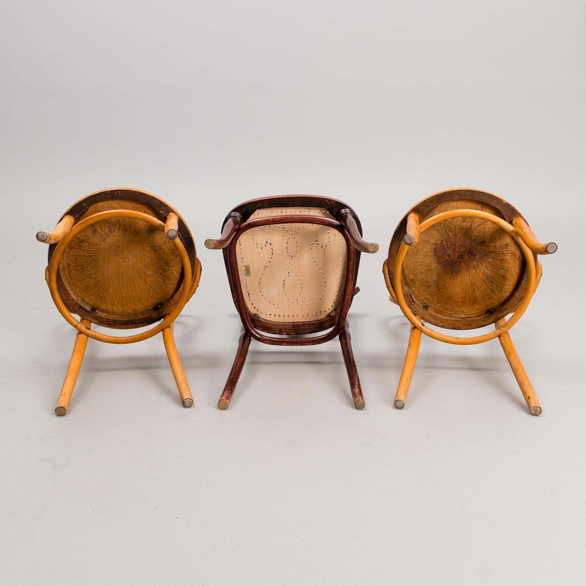 CAFÉSTOLAR, 2+1 st, Jacob & Josef Kohn, Wien och Thonet, Wien sekelskiftet 1800/1900.