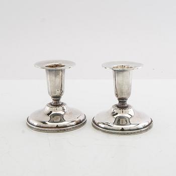 Ljusstakar 2 par silver MGAB Uppsala 1960 samt K&EC Göteborg 1964.