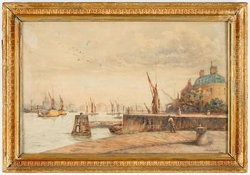 Thomas Hale Sanders · THOMAS HALE SANDERS, akvarell, sign och dat 1890.