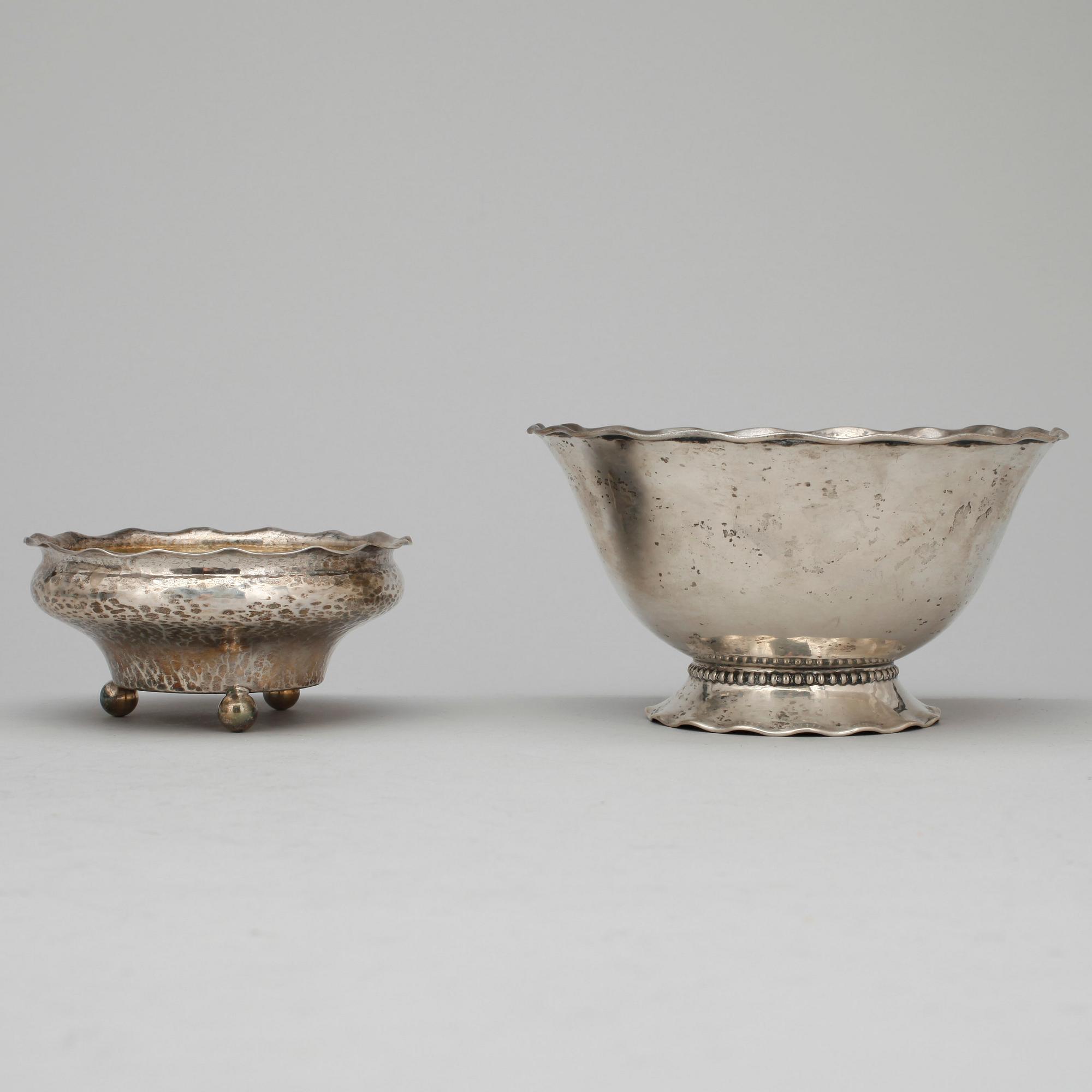 PARTI SILVER, 13 delar, bl.a. MGAB, Uppsala, 1954. Vikt ca 1370g.
