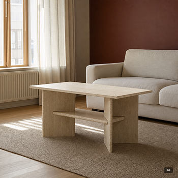 Coffee table, travertine, 1980s.