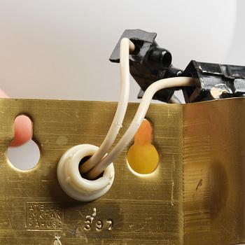 Hans Bergström, a pair of wall lamps model "397", ateljé Lyktan, Åhus, 1950s.