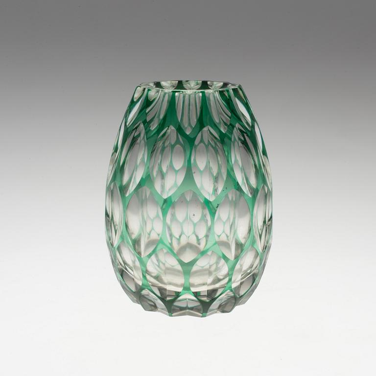 A glass vase designed by Elis Bergh for Kosta, 1940´s.