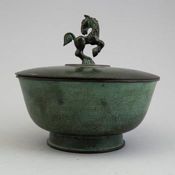 A lidded bronze bowl from Ystad Brons, 1920's/30's.