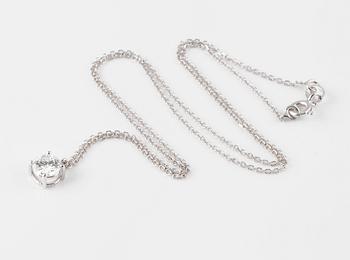 HÄNGE, 18K vitguld med briljantslipad diamant 0.72 ct. Vikt 2,1 gram.
