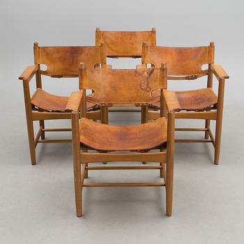 Four 1960s Danish '3238' chairs for Fredericia Stolefabrik.