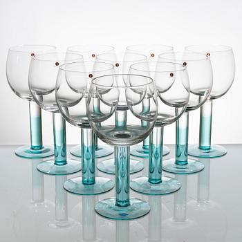 Kerttu Nurminen, beer glasses, 10 pcs, "Mondo", Iittala, late 20th century.