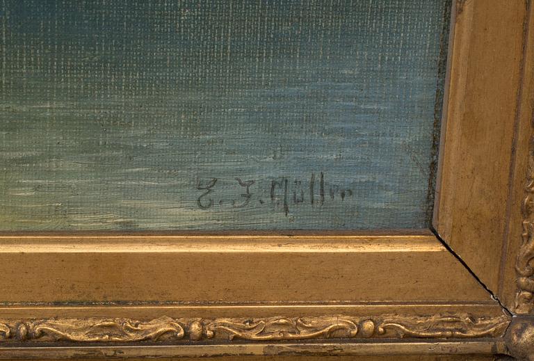 EDUARD JOSEF MÜLLER, olja på duk, signerad.