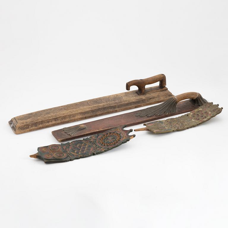 A set of four pieces of Swedish provincial handicraft, 19th century.