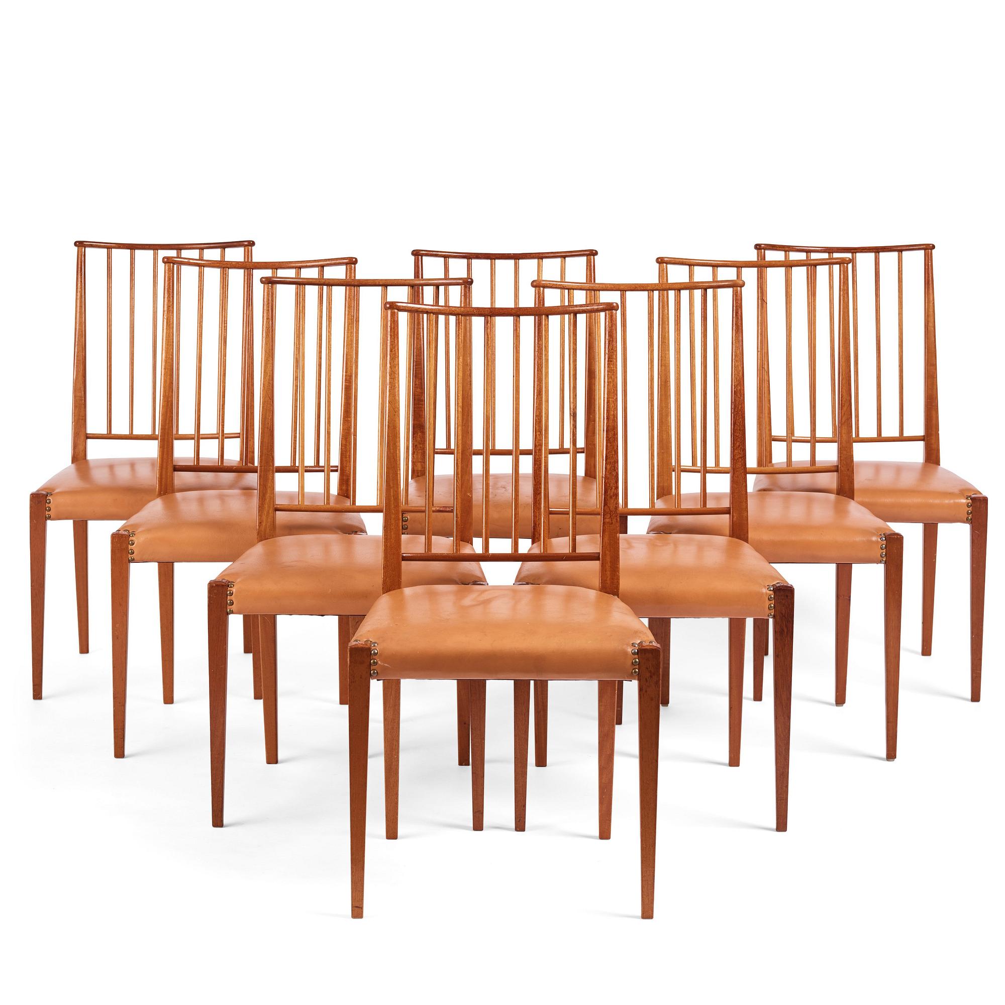 Josef Frank, a set of eight chairs model "970", Firma Svenskt Tenn, Sweden mid-20th century.
