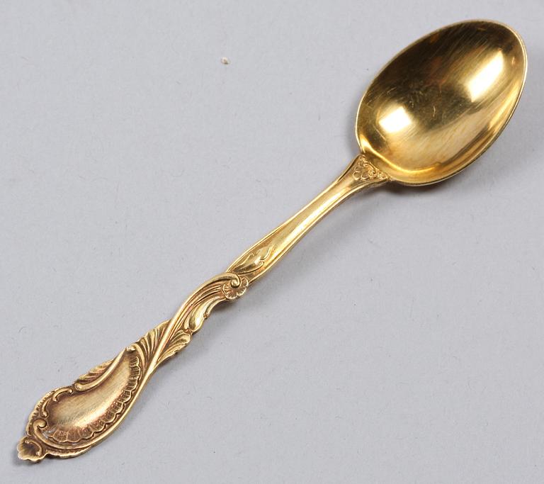 PARTI SILVER, 12 delar, mest svenska importstämplar, 1900-tal.