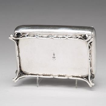 Georg Jensen, an 830/1000 silver box executed in Copenhagen 1919-21, design nr 156 C,