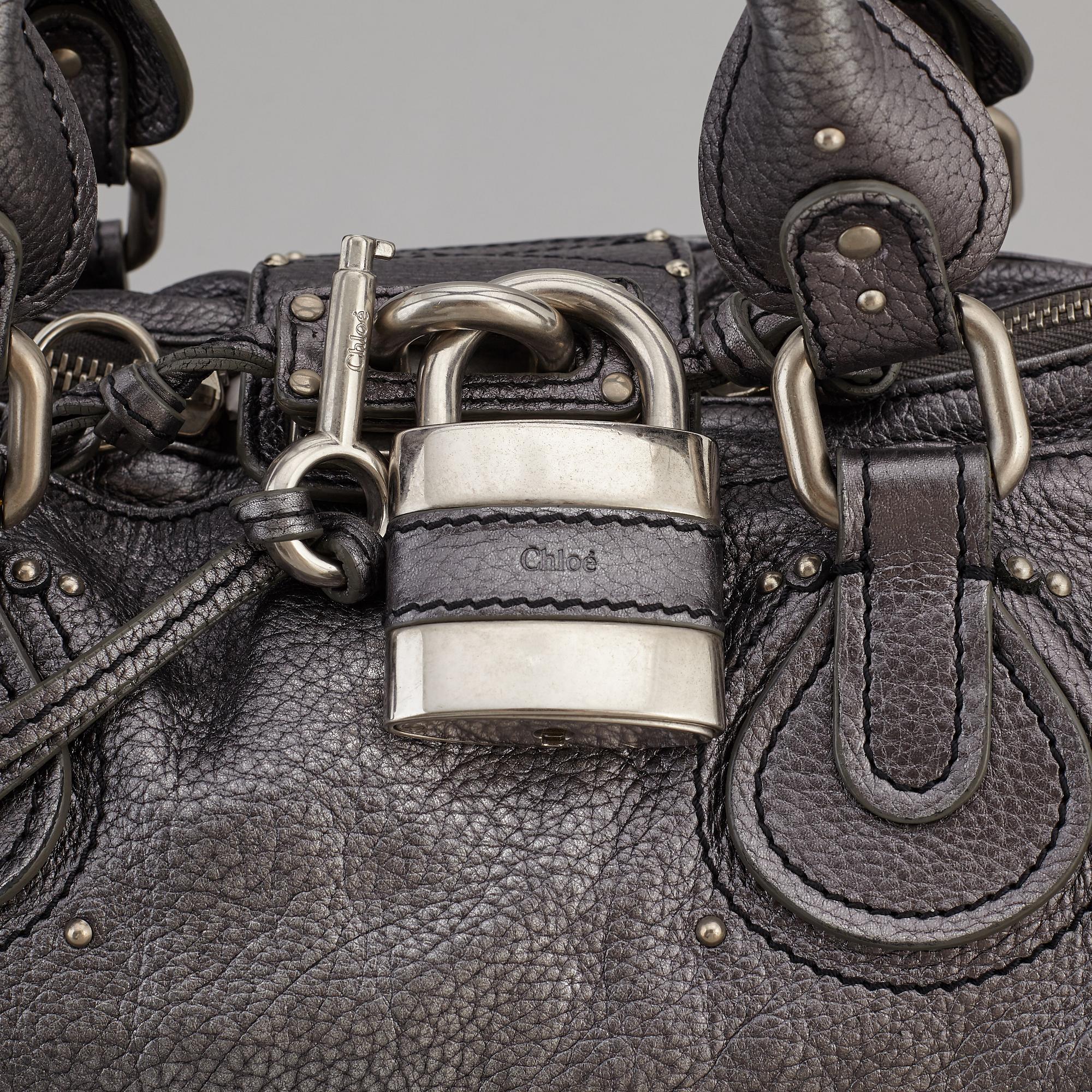 CHLOÉ, a metallic leather 'Paddington' bag.