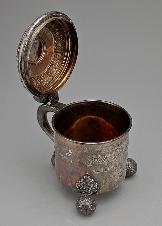 DRYCKESBÄGARE, silver, GAB, Stockholm, 1901. Tot vikt ca 669g.