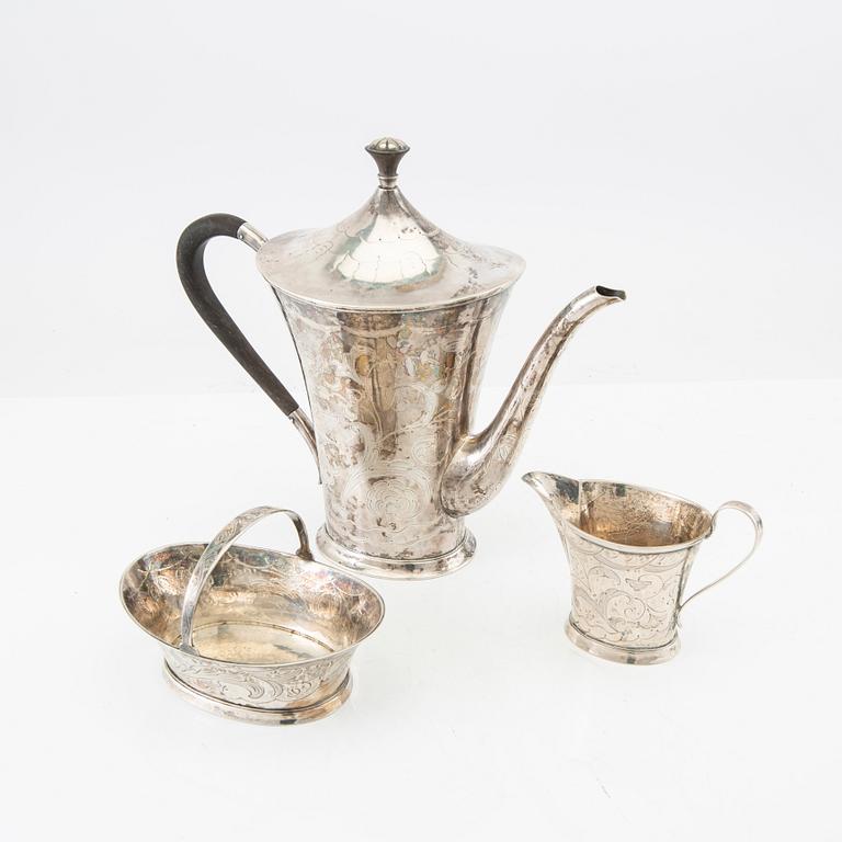 K Andersson coffee service silver Stockholm 1927 weight 1070 grams.