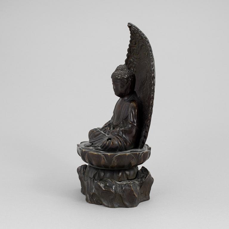 A JAPANESE BRONZE BUDDHA, Meiji.