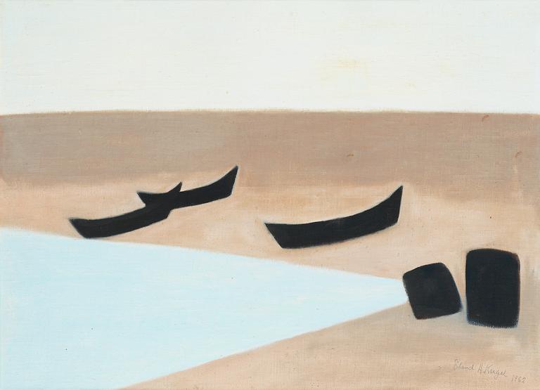 Axel Kargel, "Båtar på stranden" (Grönvik, Djupvik, Öland).