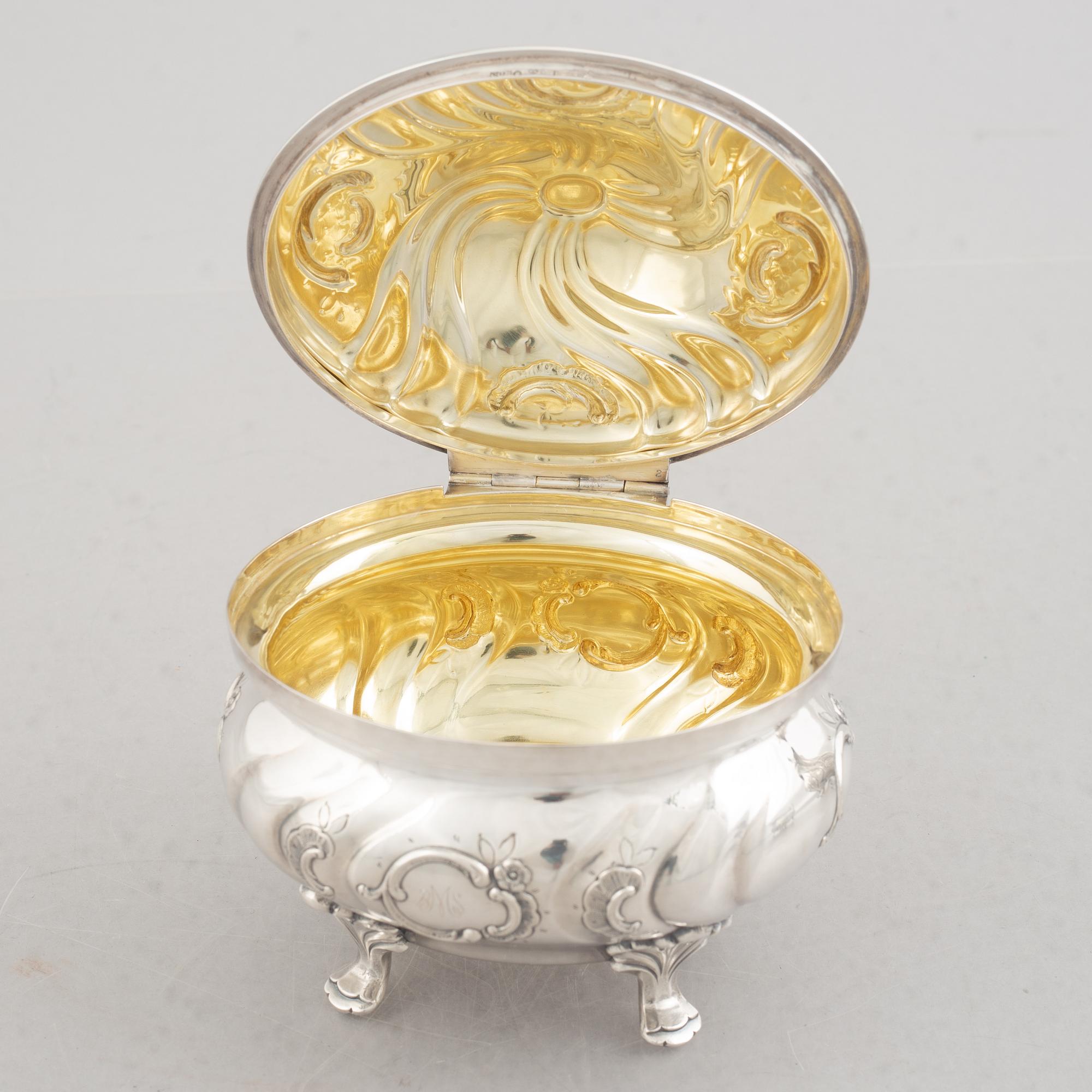 A Three Piece Silver Coffee Service, including mark of CG Hallberg, Stockholm 1961.