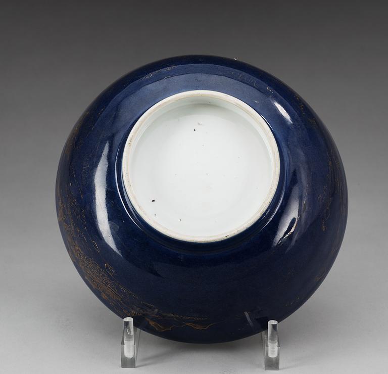 A powder blue bowl, Qing dynasty, Qianlong (1736-95).