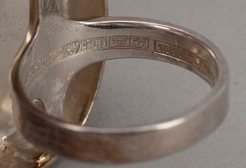 RINGAR, 2 st, sterling silver, E. Granit & Co. Helsingfors 1967. Tot. vikt 18,8 gr.