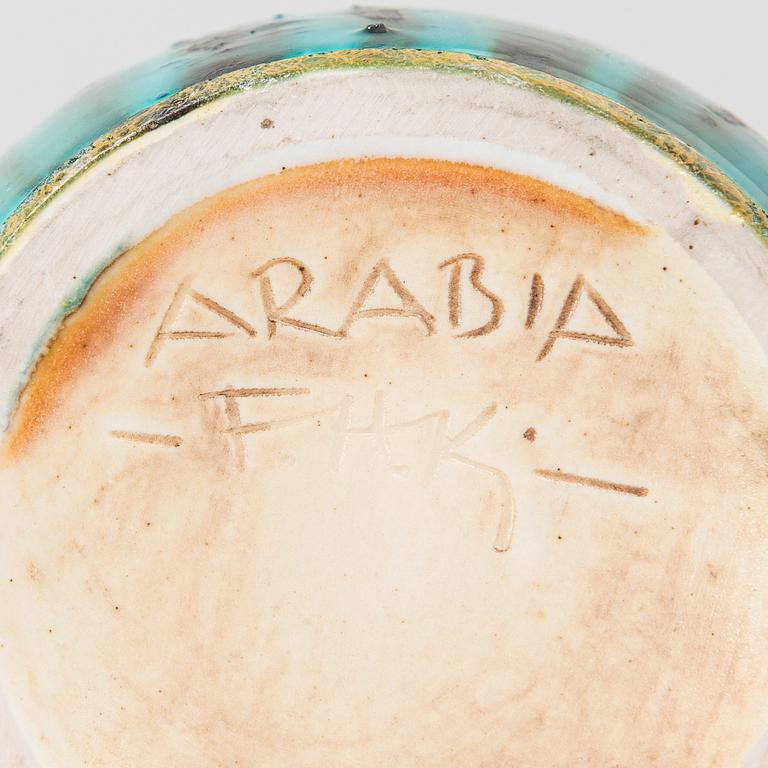 Friedl Holzer-Kjellberg, a ceramic tablelamp, signed Arabia -F.H.Kj.-.