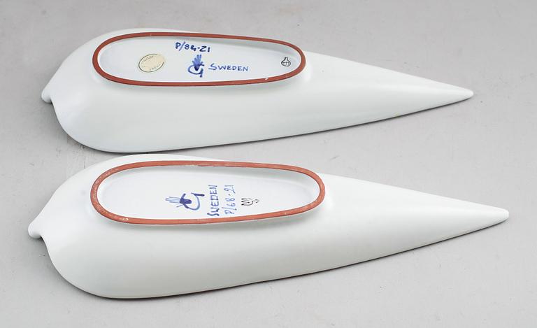 FAT, 2 st, fajans, Stig Lindberg, Gustavsberg Studio.