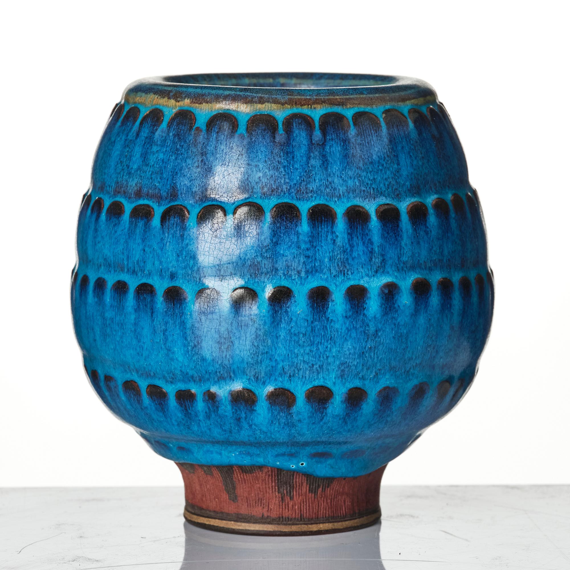 Wilhelm Kåge, Two Farsta stoneware vases, Gustavsberg Studio, 1948 and 1950.