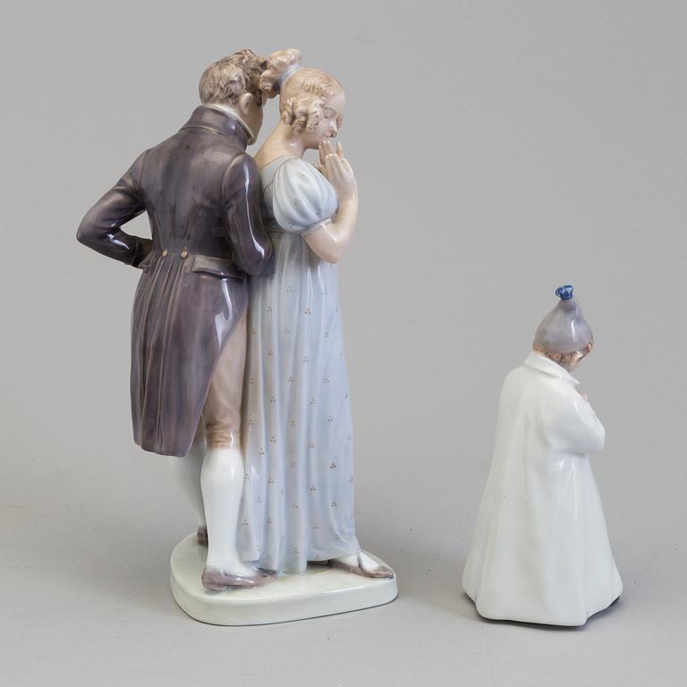 Two porcelain figurines, Royal Copenhagen.