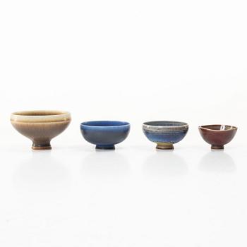 Berndt Friberg, a set oof four stoneware bowls, Gustavsberg Studio, 1960s–70s.
