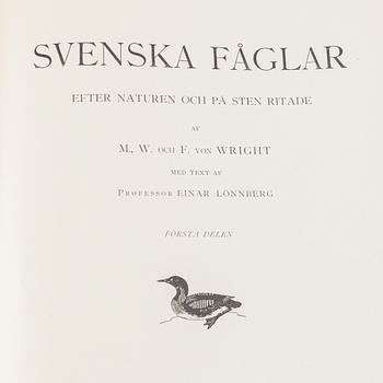 The von Wright brothers, three volumes "Svenska Fåglar", Börtzells tryckeri AB, Stockholm 1927-1929.
