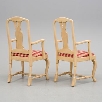KARMSTOLAR. ett par, rokoko-stil, 1900-talets slut.
