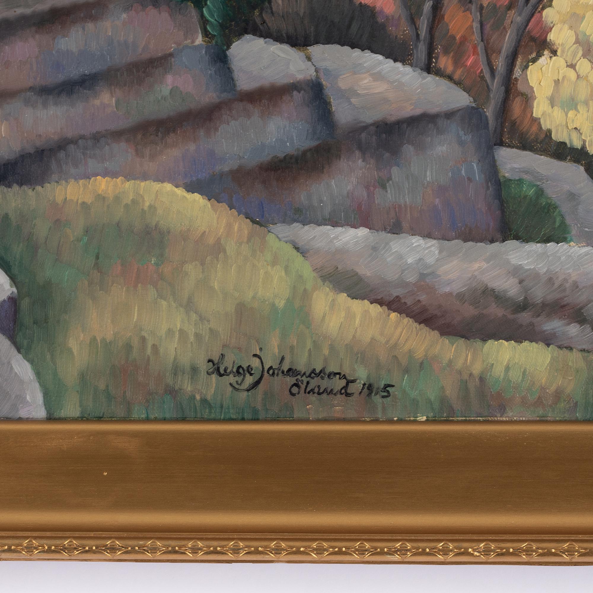 Helge Johansson, oil on canvas, signed and dated Öland 1915.