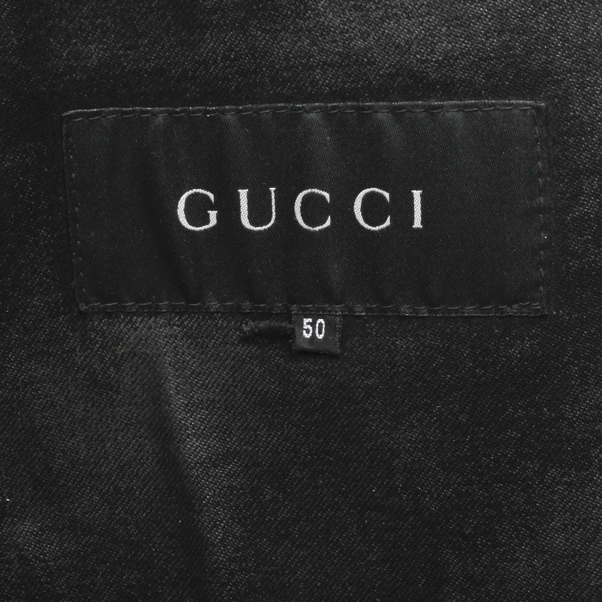 GUCCI, a men's black leather jacket, size 50.