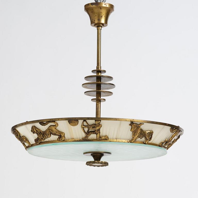 Bröderna Malmströms Metallvarufabrik, a ceiling lamp model "1566", Malmö, 1940s.