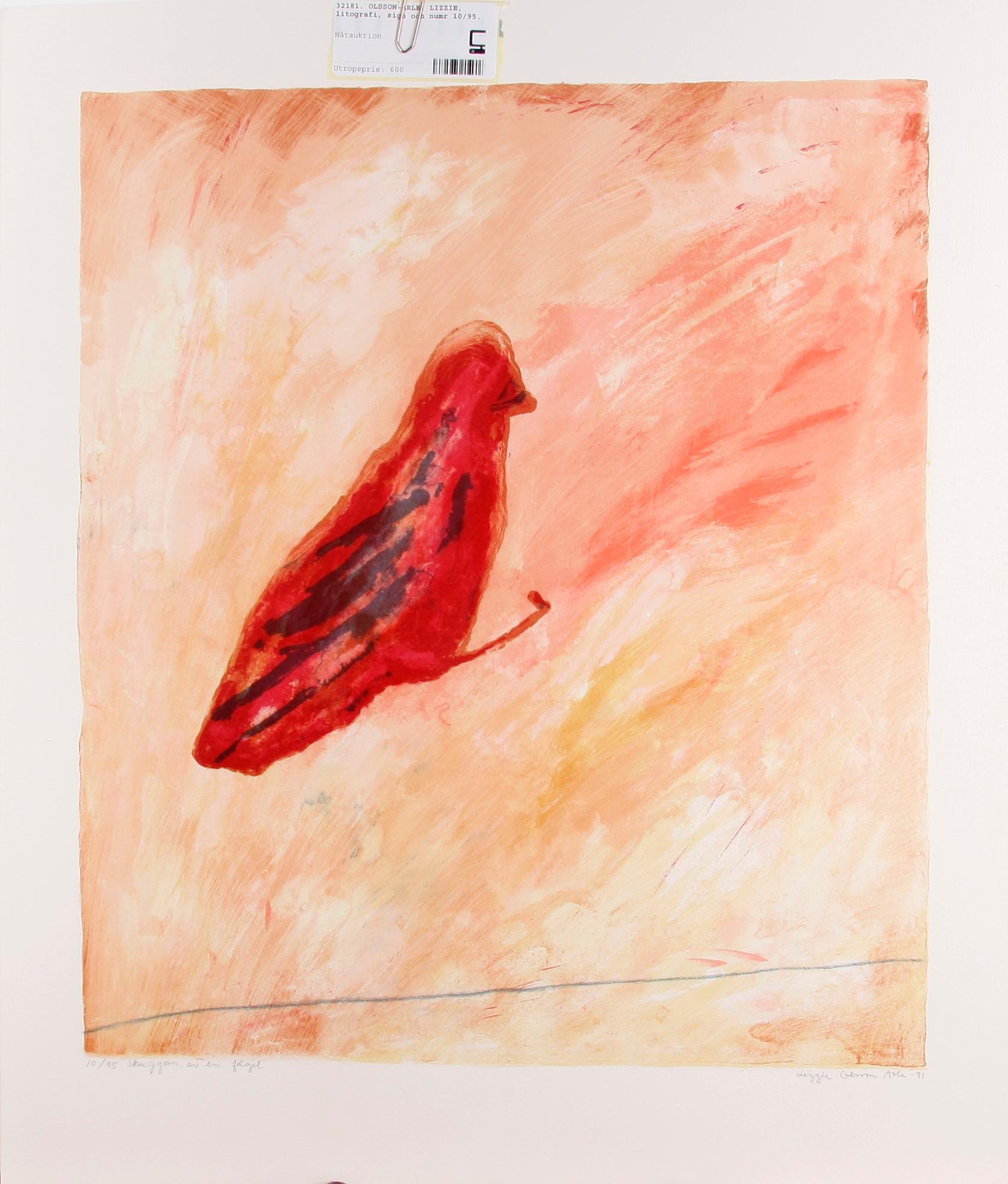 OLSSON-ARLE, LIZZIE, litografi, sign och numr 10/95, dat 91.