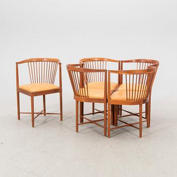 Børge Mogensen, a set of five Ruder Konge mahogany chairs from Sørgeborg Møbelfabrik, Denmark.