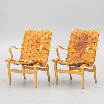 Bruno Mathsson, a pair of 'Eva' armchairs, Firma Karl Mathsso, Värnamo.