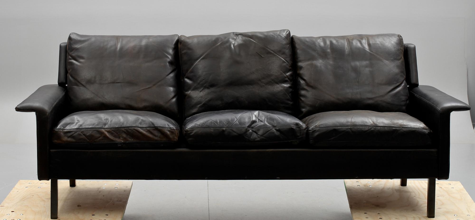 SOFFA, skinn, Arne Vodder, Danmark, formgiven 1964.