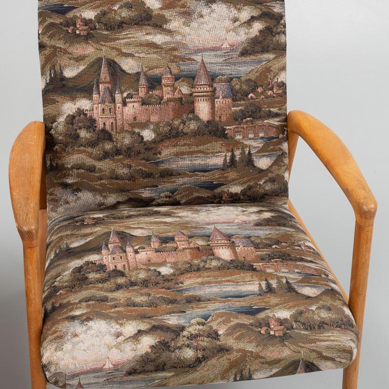 A pair of mid 20th century armchairs.