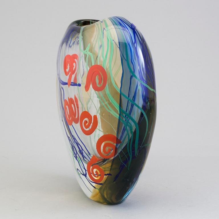 BERIT JOHANSSON, a glass vase, Murano, 2001.